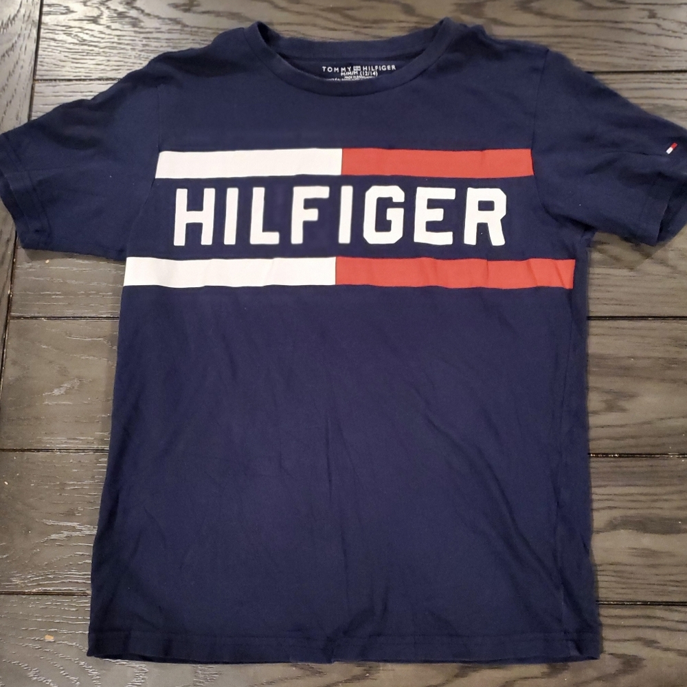 Tommy Hilfiger Boys Navy T-Shirt - Size M (10-12).